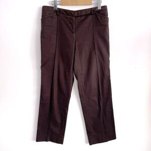 Diane Von Furstenberg Brown Cotton Cropped Pants Sz 10